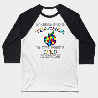 Autism Teacher Puzzle Apple Inspire Gift for Special Ed Autistic Support Awareness inspire Gifts Baseball T-Shirt